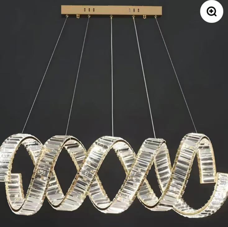 Modern Ring Crystal Chandelier for Dining Room - BrassCustomized 59''Cyranlamps