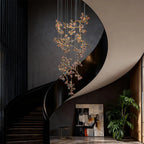 Modern Staircase Chandelier Crystal Hollow Rotating Ceiling Light - Cyran Lamps