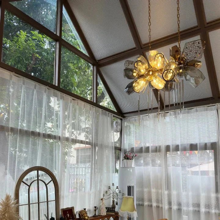 Modern Wine Glass Shape Chandelier Italian Light Luxury Light Fixture for Dining Room/Living Room - Cyran Lamps