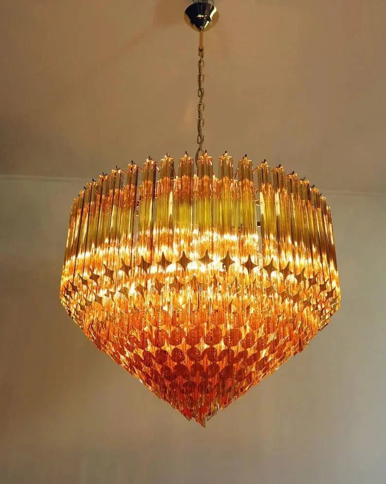 Murana Glass Chandelier – Amber - Cyran Lamps