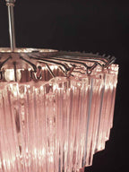 Murano Chandelier – 112 prisms – Pink - Cyran Lamps