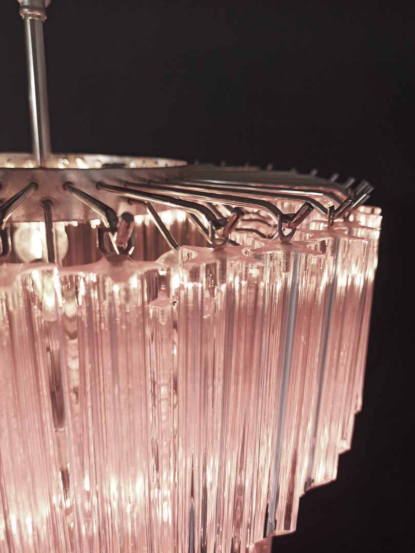 Murano Chandelier – 112 prisms – Pink - Cyran Lamps