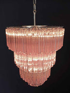 Murano Chandelier – 112 prisms – Pink - Cyran Lamps