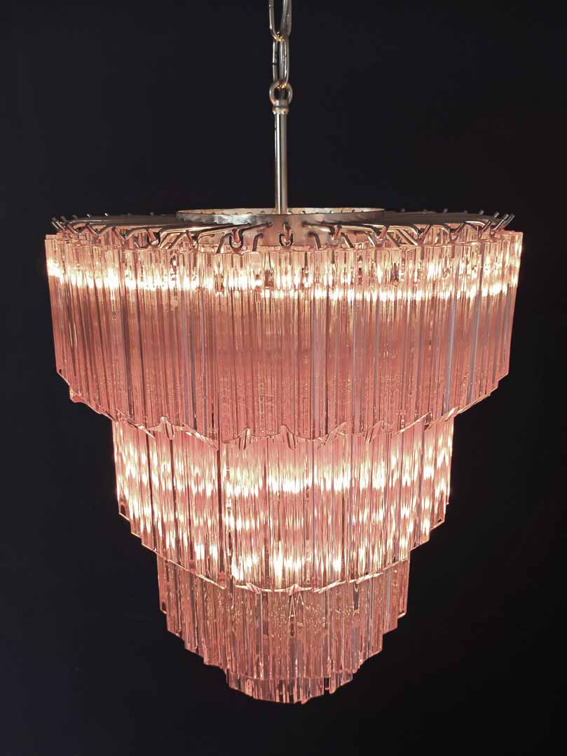 Murano Chandelier – 112 prisms – Pink - Cyran Lamps