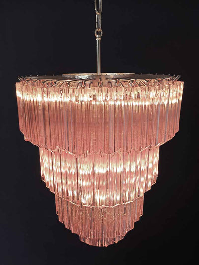 Murano Chandelier – 112 prisms – Pink - Cyran Lamps