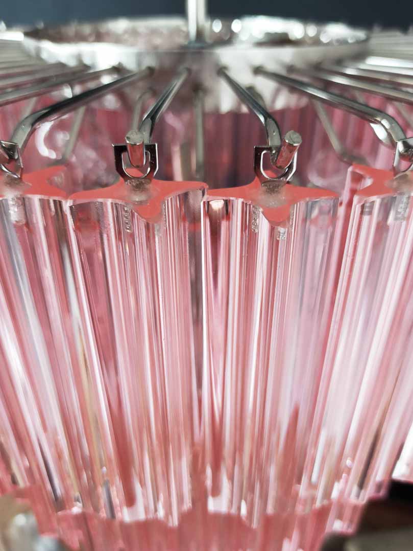 Murano Chandelier – 112 prisms – Pink - Cyran Lamps