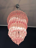 Murano Chandelier – 112 prisms – Pink - Cyran Lamps