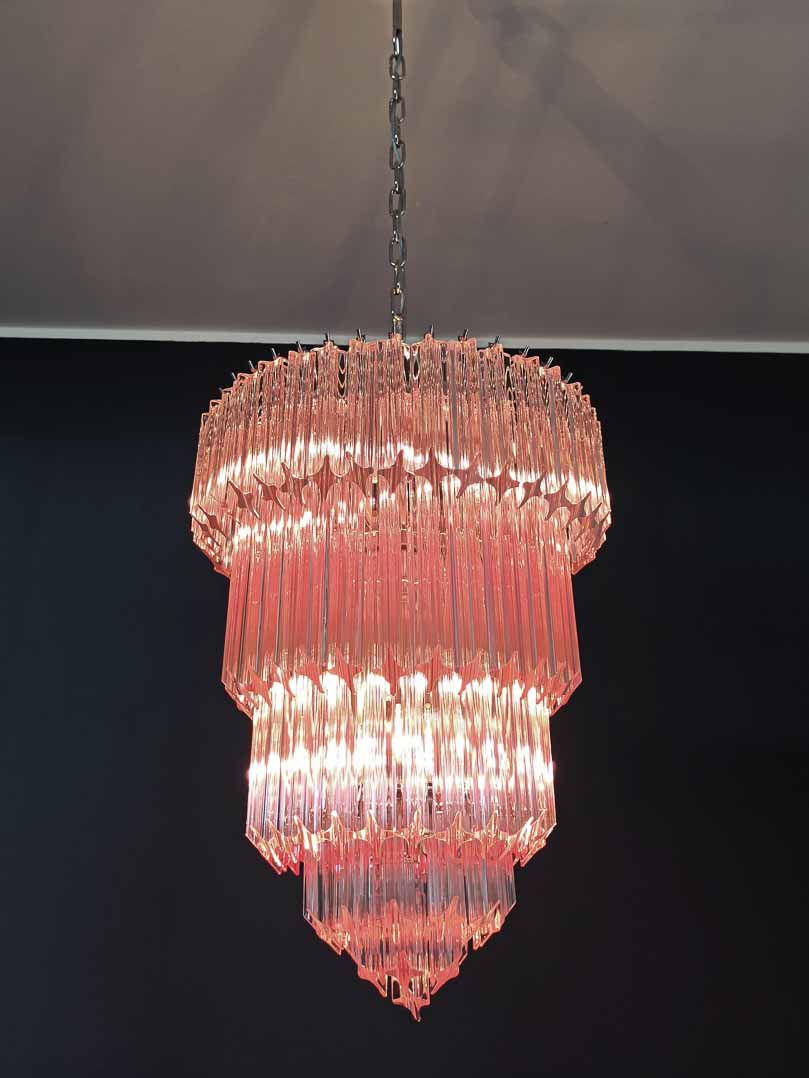 Murano Chandelier – 112 prisms – Pink - Cyran Lamps