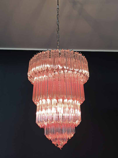 Murano Chandelier – 112 prisms – Pink - Cyran Lamps