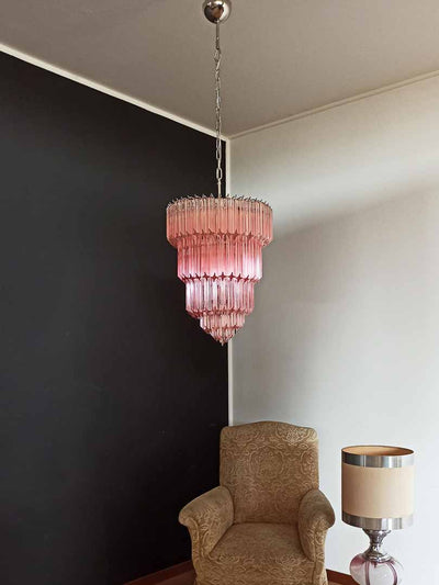 Murano Chandelier – 112 prisms – Pink - Cyran Lamps