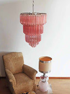 Murano Chandelier – 112 prisms – Pink - Cyran Lamps