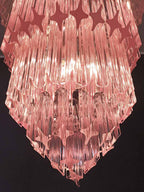 Murano Chandelier – 112 prisms – Pink - Cyran Lamps