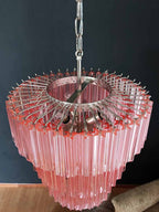 Murano Chandelier – 112 prisms – Pink - Cyran Lamps