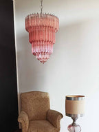 Murano Chandelier – 112 prisms – Pink - Cyran Lamps
