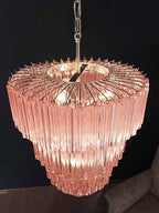 Murano Chandelier – 112 prisms – Pink - Cyran Lamps