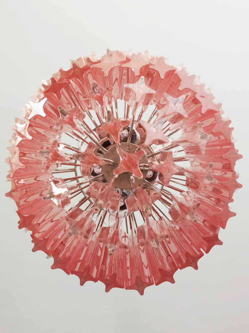 Murano Chandelier – 112 prisms – Pink - Cyran Lamps