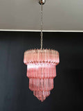 Murano Chandelier – 112 prisms – Pink - Cyran Lamps
