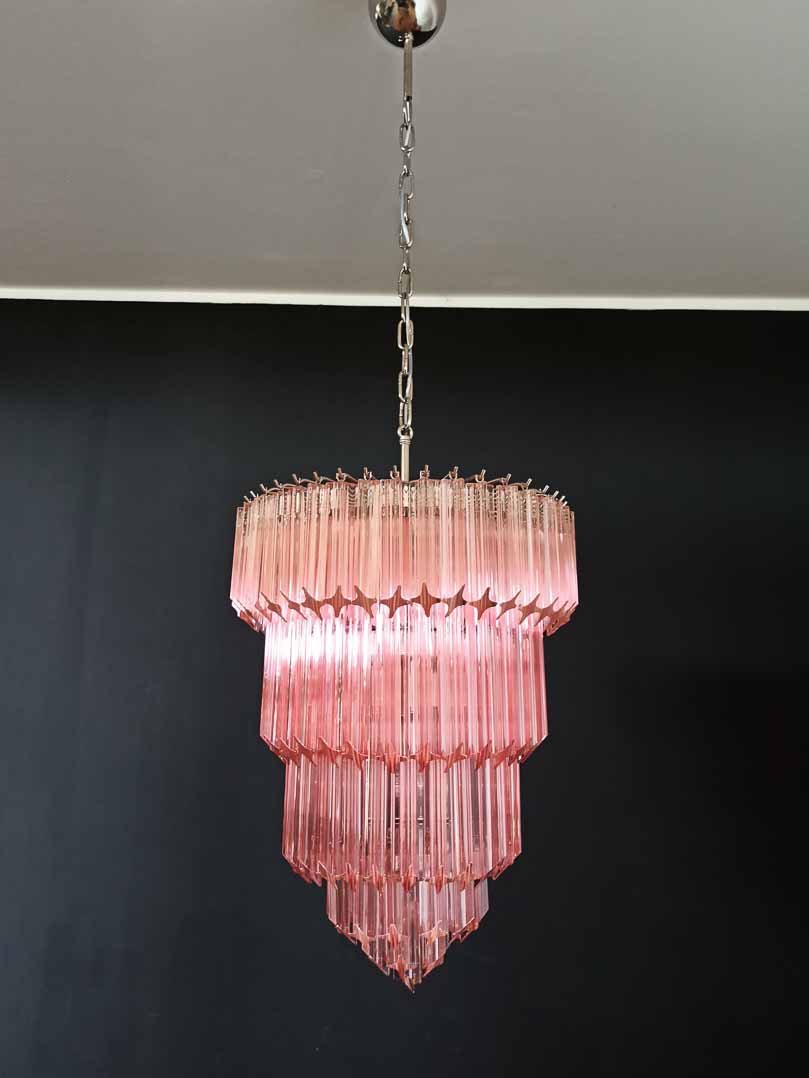 Murano Chandelier – 112 prisms – Pink - Cyran Lamps