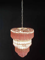 Murano Chandelier – 112 prisms – Pink - Cyran Lamps