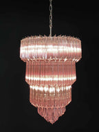 Murano Chandelier – 112 prisms – Pink - Cyran Lamps