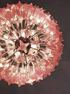 Murano Chandelier – 112 prisms – Pink - Cyran Lamps