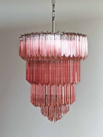 Murano Chandelier – 112 prisms – Pink - Cyran Lamps