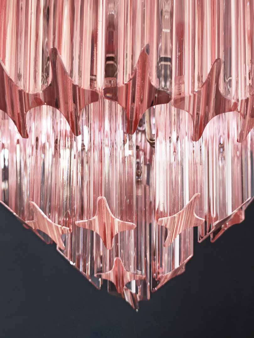 Murano Chandelier – 112 prisms – Pink - Cyran Lamps