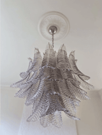 Murano Chandelier – 36 glass leaves – Smoked - Cyran Lamps