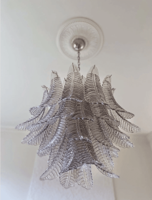 Murano Chandelier – 36 glass leaves – Smoked - Cyran Lamps