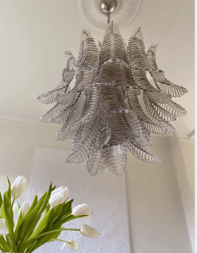 Murano Chandelier – 36 glass leaves – Smoked - Cyran Lamps