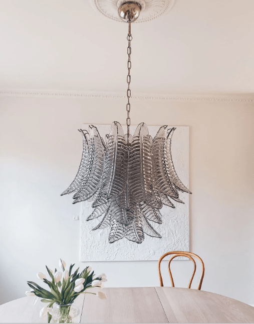 Murano Chandelier – 36 glass leaves – Smoked - Cyran Lamps