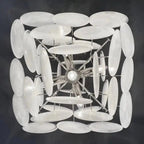 Murano Chandelier 36 White Disks - Cyran Lamps