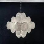 Murano Chandelier 36 White Disks - Cyran Lamps