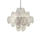Murano Chandelier 36 White Disks - Cyran Lamps