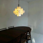 Murano Chandelier 36 White Disks - Cyran Lamps