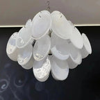 Murano Chandelier 36 White Disks - Cyran Lamps