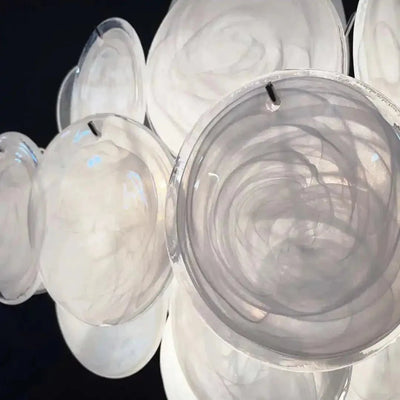 Murano Chandelier 36 White Disks - Cyran Lamps