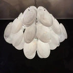 Murano Chandelier 36 White Disks - Cyran Lamps