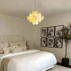 Murano Chandelier 36 White Disks - Cyran Lamps