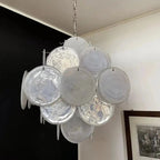 Murano Chandelier 36 White Disks - Cyran Lamps