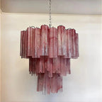 Murano Chandelier – 48 tubes – Alabaster Pink - Cyran Lamps