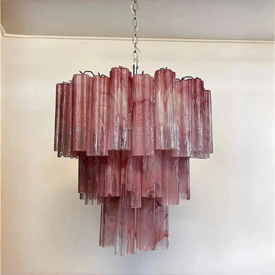 Murano Chandelier – 48 tubes – Alabaster Pink - Cyran Lamps