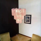 Murano Chandelier – 48 tubes – Alabaster Pink - Cyran Lamps
