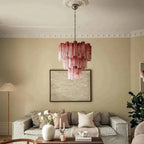 Murano Chandelier – 48 tubes – Alabaster Pink - Cyran Lamps