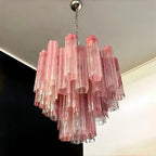Murano Chandelier – 48 tubes – Alabaster Pink - Cyran Lamps