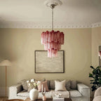 Murano Chandelier – 48 tubes – Alabaster Pink - Cyran Lamps