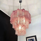 Murano Chandelier – 48 tubes – Alabaster Pink - Cyran Lamps