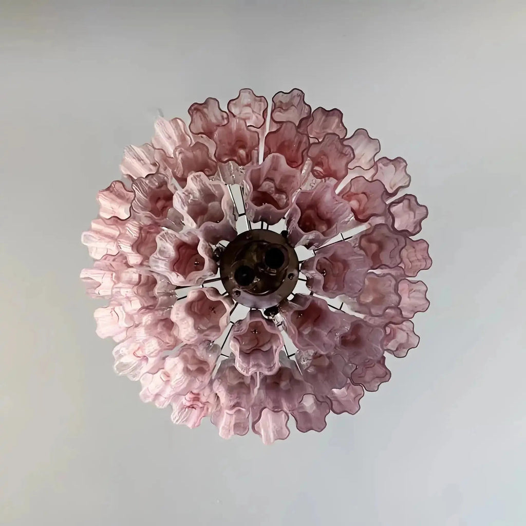 Murano Chandelier – 48 tubes – Alabaster Pink - Cyran Lamps