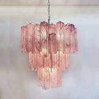 Murano Chandelier – 48 tubes – Alabaster Pink - Cyran Lamps