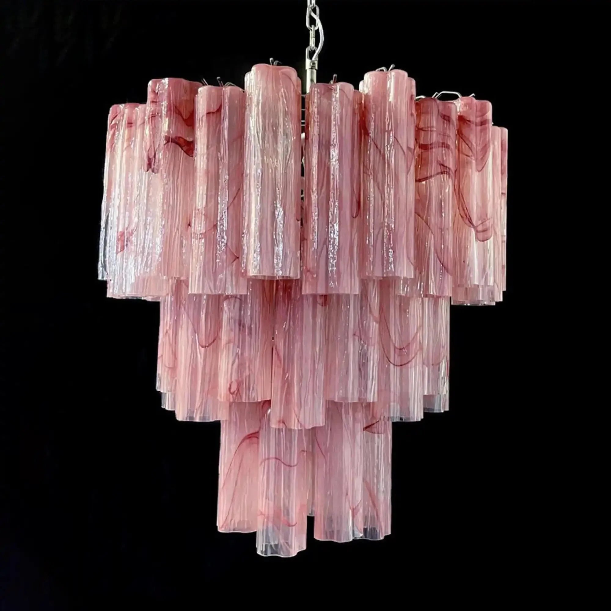 Murano Chandelier – 48 tubes – Alabaster Pink - Cyran Lamps